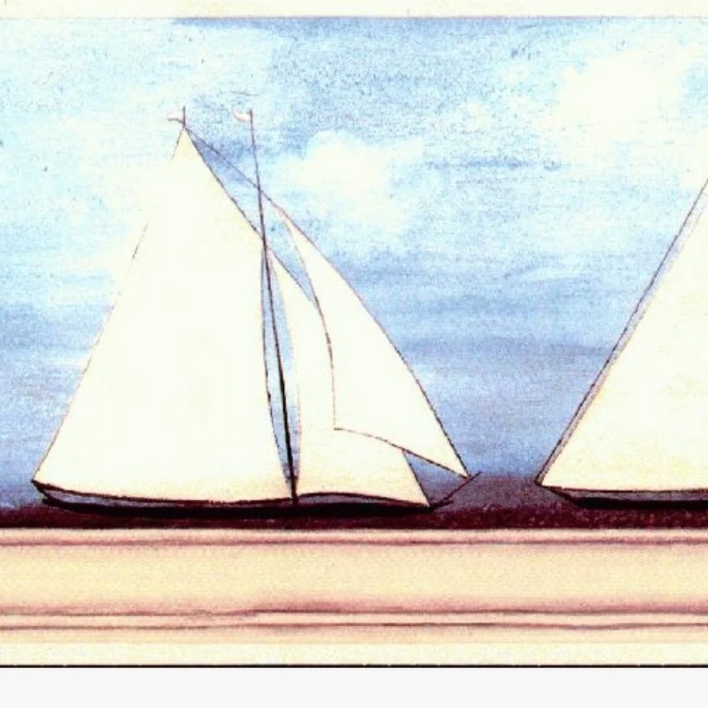 Imperial Coordinated Borders Sailboat DC2213B David Carter Brown 5 Yard 2 Rolls